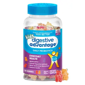 Digestive Advantage, Probiotic Gummy for Kids, 60 Gummies, Gluten-Free, Survives 100x Better, Assorted Fruit Flavors, Supports Digestive Health in Children