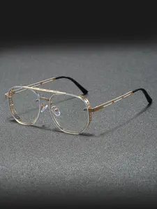 Men's Business Style Metal Frame Eyeglasses, Vintage Trendy Top Bar Design Eyeglasses for Everyday Use, Fashion Accessories for Outdoor Activities, High Quality Eyeglasses