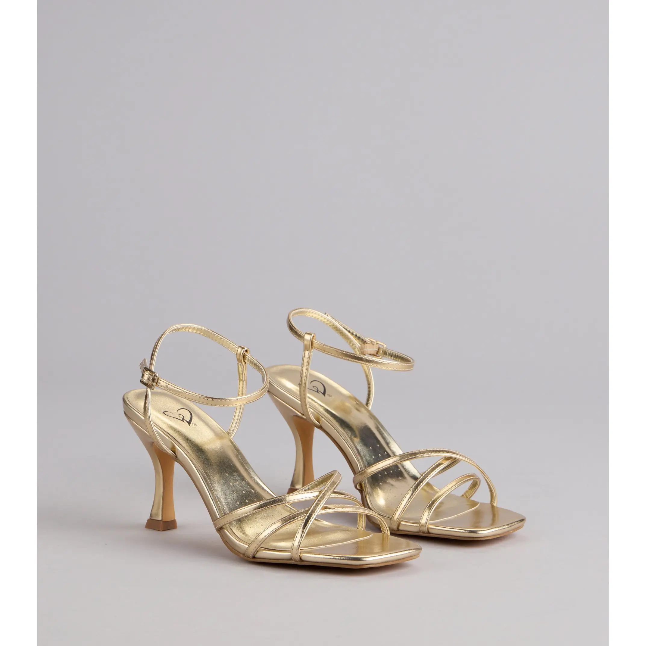 Shine Hour Metallic Strappy Stiletto Heels Shine Hour Metallic Strappy Stiletto Heels