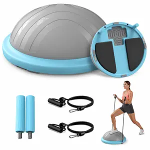 3-in-1 Balance Ball Trainer, 18 Inch Lightweight Yoga Stability Ball with Resistance Bands & Foot Pump, 300LBS Weight Capacity, Home Fitness & Physical Therapy Equipment