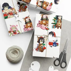 Gift Wrap Papers, Anime Wrapping Paper, Anime Christmas, Chibi Wrap Paper, Christmas Wrapping Paper, Wrap Paper