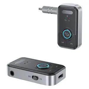 Bluetooth 5.3 Transmitter Receiver 3.5mm AUX Adapter 2 in 1 Wireless Audio Adapter for Vehicles and Home Stereos