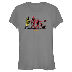 Junior's Marvel: Deadpool & Wolverine Evolution T-Shirt