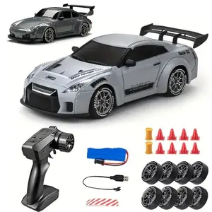 1:24 2.4GHz 4WD Wireless Controller RC Drift Car - 20KM/H High-Speed, LED Lights, Drift Tires, Kids' Toy for Indoor & Outdoor Play, Easter Family Party Gift, Wireless Controller Cars