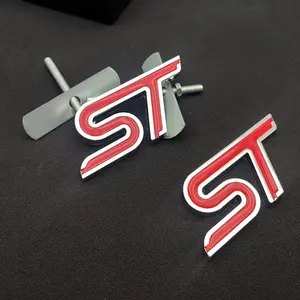3D Metal Logo ST Emblem Car Rear Trunk Front Grill Badge For ST Sticker MK4 MK3 MK7 MK8 Accessories