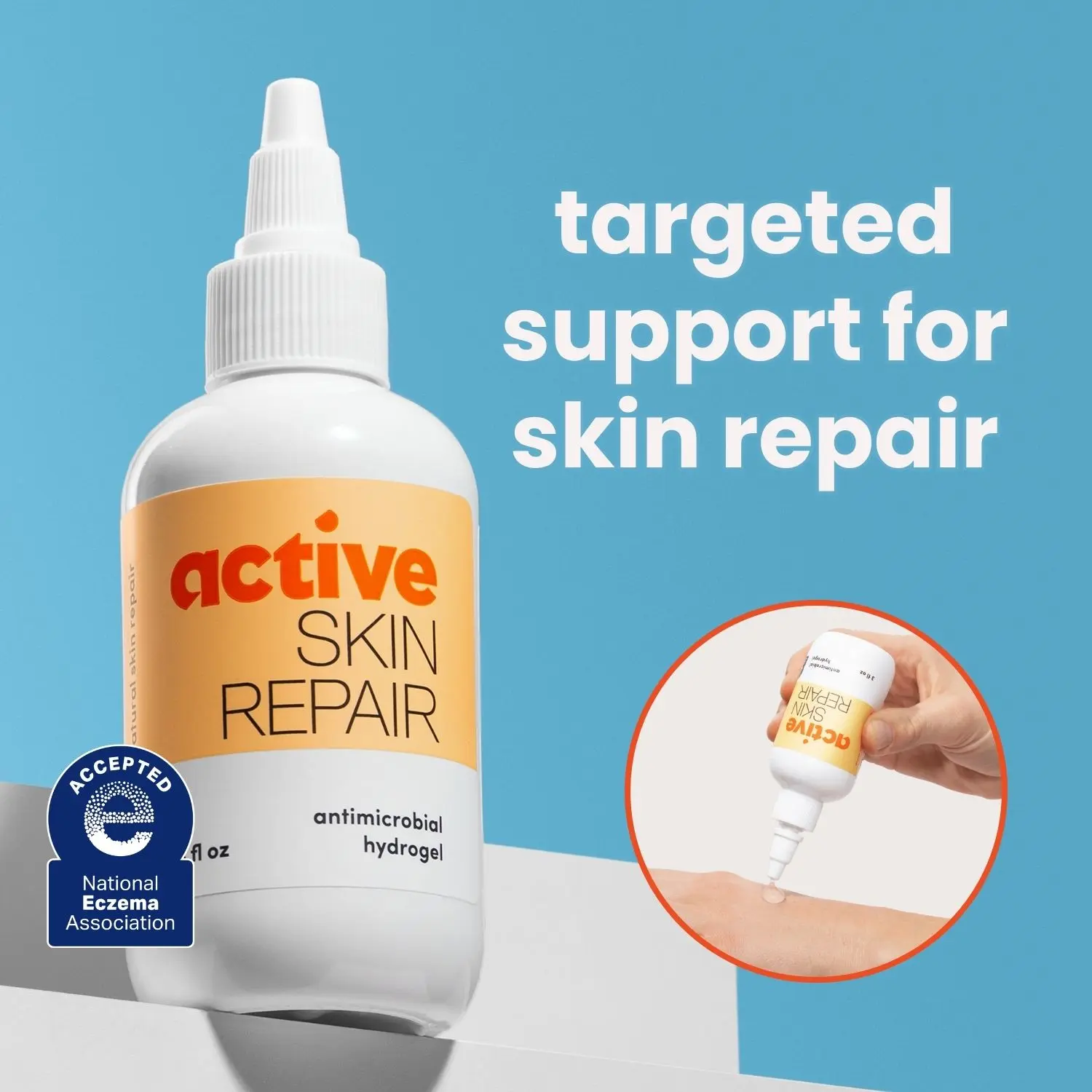 Active Skin Repair Antimicrobial Hydrogel - Targeted Skin Cut and Wound Repair Support - Medical-Grade Multifunctional Gel Ointment - Hypochlorus Acid for Minor Cuts, Wounds, Scrapes, Rashes, Insect Bites, Sunburns, & SOS