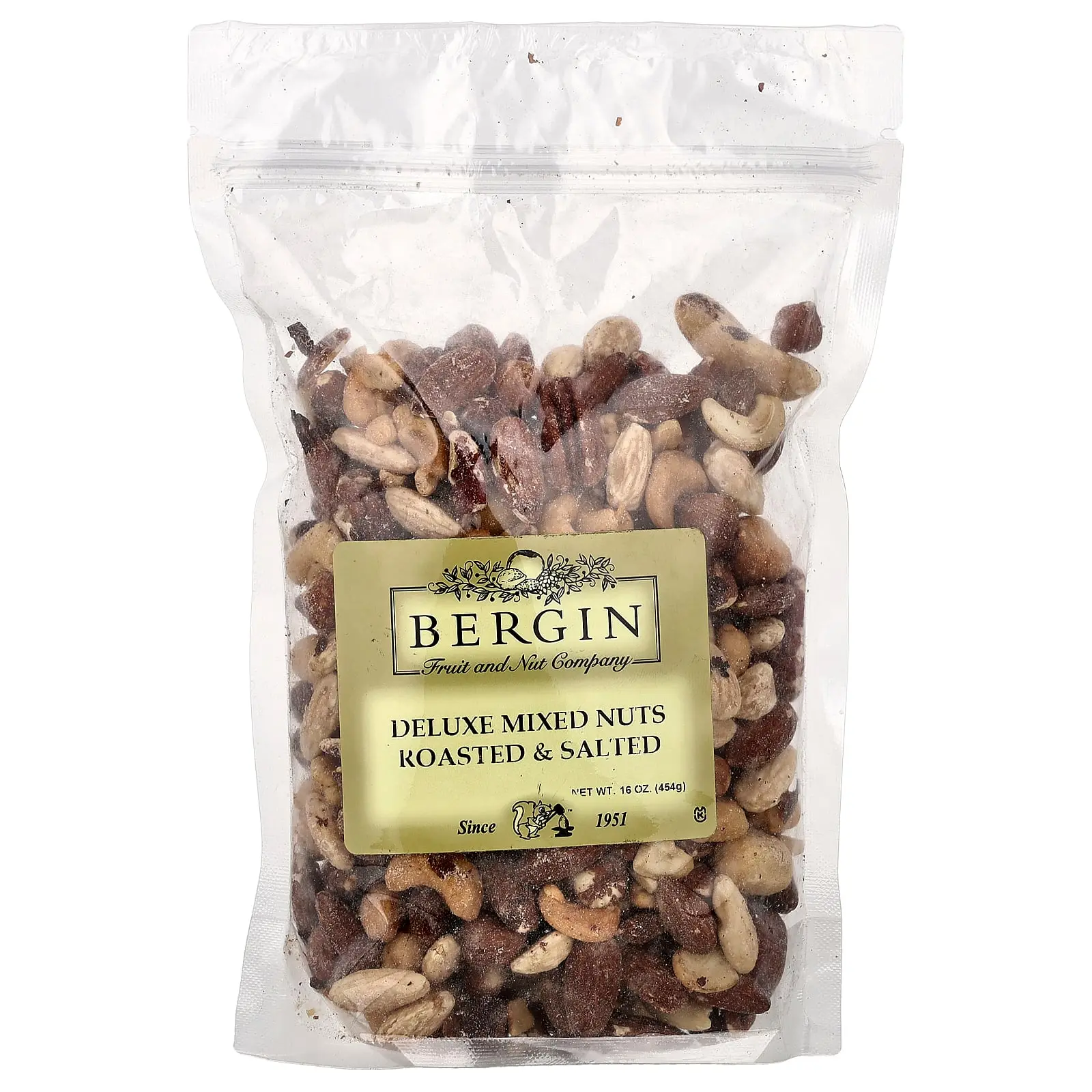 Bergin Fruit and Nut Company Deluxe Mixed Nuts, Roasted & Salted, 16 oz (454 g)