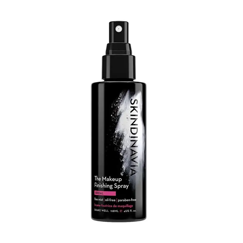 Skindinavia Bridal Makeup Finishing & Setting Spray - 16HR Waterproof, Sweatproof, Oil Control Cosmetic Mist, Hydrating, Hypoallergenic, Vegan, Cruelty-Free Youth Formula, 4oz Flawless Makeup Fixing Spray for Weddings, Bottle, Makeup Products