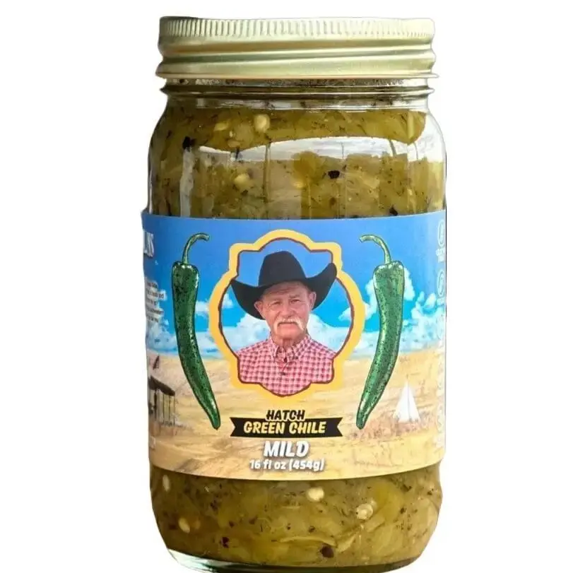 Hatch Green Chile in Glass Jar - Roasted & Canned at Harvest, FRESH Made in New Mexico Lime Juice Chilli