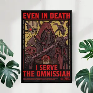 Adeptus Mechanicus Poster Warhammer 40k Inspired Wall Art Machine God Omnissiah Skull Print Grimdark Sci-Fi Industrial Decor Unframed Print Only Premium Satin Paper Low Glare Finish