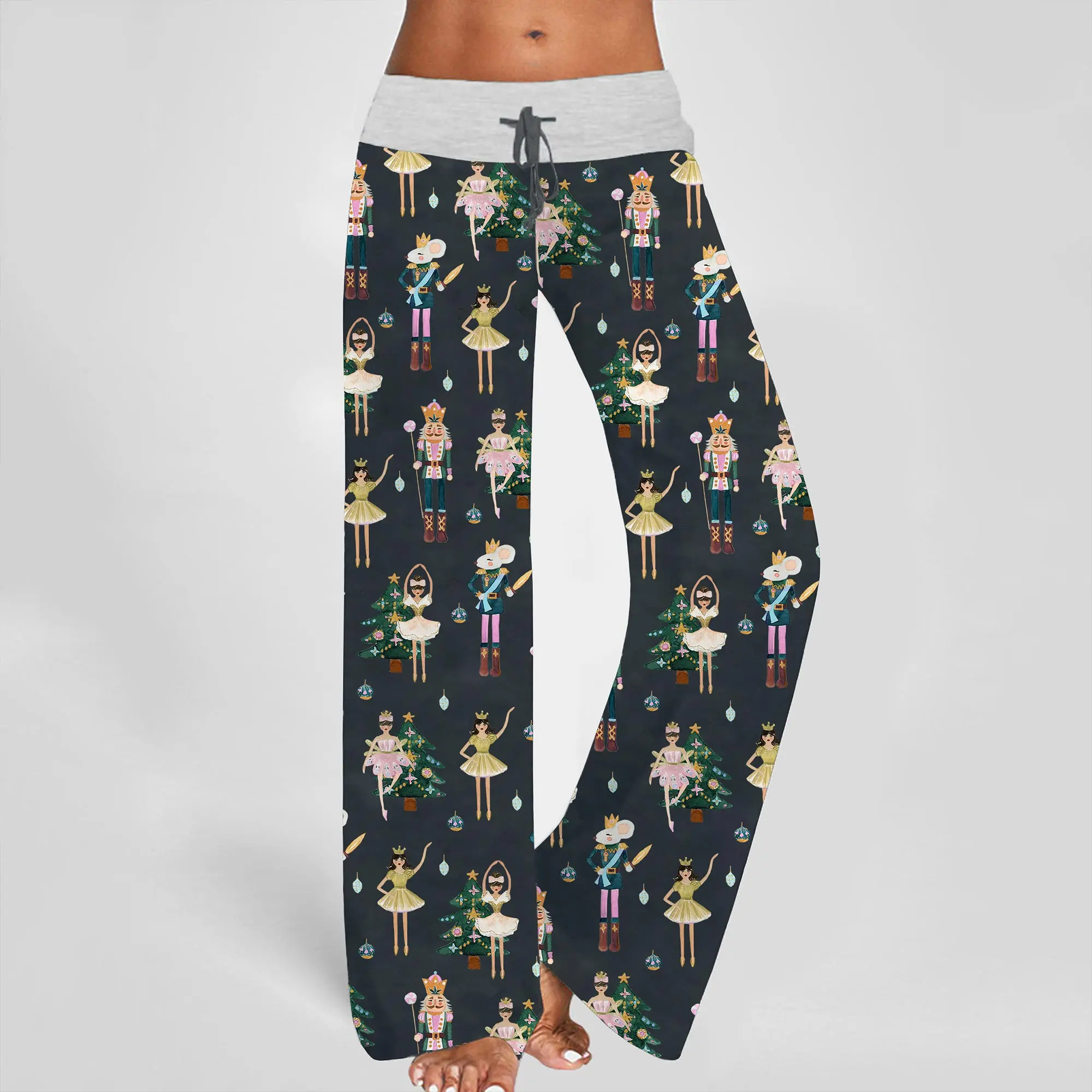 SHESHOW Nutcracker Christmas Tree Drawstring Waistband Pants For Women