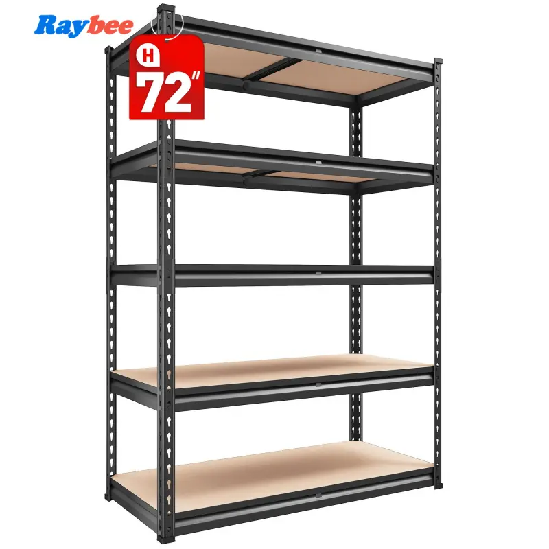 Raybee Garage Shelves 5-Tier Metal Storage Shelving Unit Adjustable Garage Storage Shelf for Craft Warehouse Pantry Basement Durable Steel Stand Organiser Racks #Summervibes