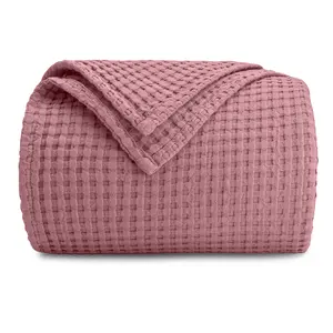Adult Waffle Blankets in Mauve