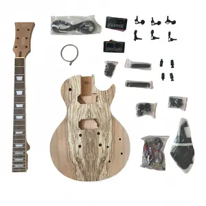 DIY ElectricGuitar Kit LP Style Mahogany Body&Neck Rosewood Fretboard Landscape Painting