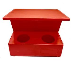Compact Antichoke Plastic Bird Feeder with 2 Holes, Anti-Slipping Feeding Tool for Backyard Birds, Removable Lid Design