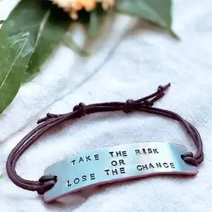 Hand-stamped Bracelet - Customizable, Leather, Adjustable