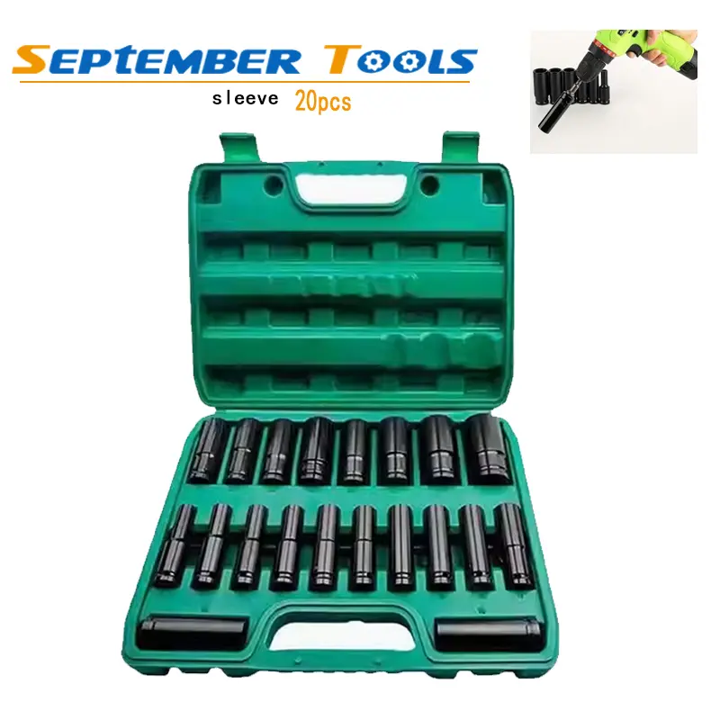20-Piece Heavy Duty Metal Socket Wrench Set, 1/2"-Drive 8-32mm 6-Point Hex Design Sockets, Black Oxide Finish, Anti-Slip Grip Ratchet Handle, Engineer-Approved for Automotive & Machinery Jobs
