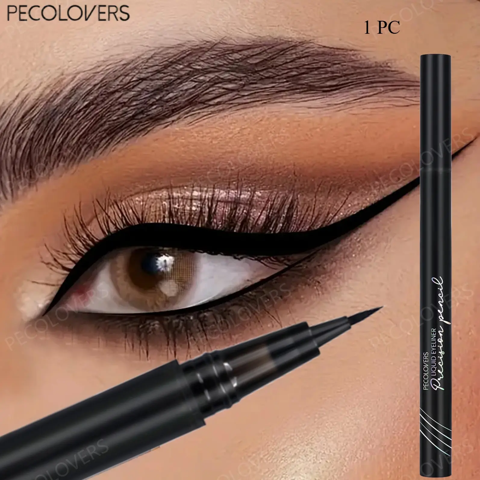 1Pc Soft Tip Eyeliner Pen, Rich Pigment Eye Liner, Delicate Line Eye Enhancer, Lightweight Eye Beauty Supply For Travel And Daily Outings, Brown And Navy, Eye Cosmetic Essential