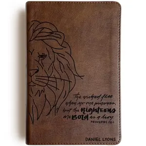 Personalized ESV Concise Study Bible - Brown - The Righteous are Bold as a Lion - Hand Lettered and Engraved