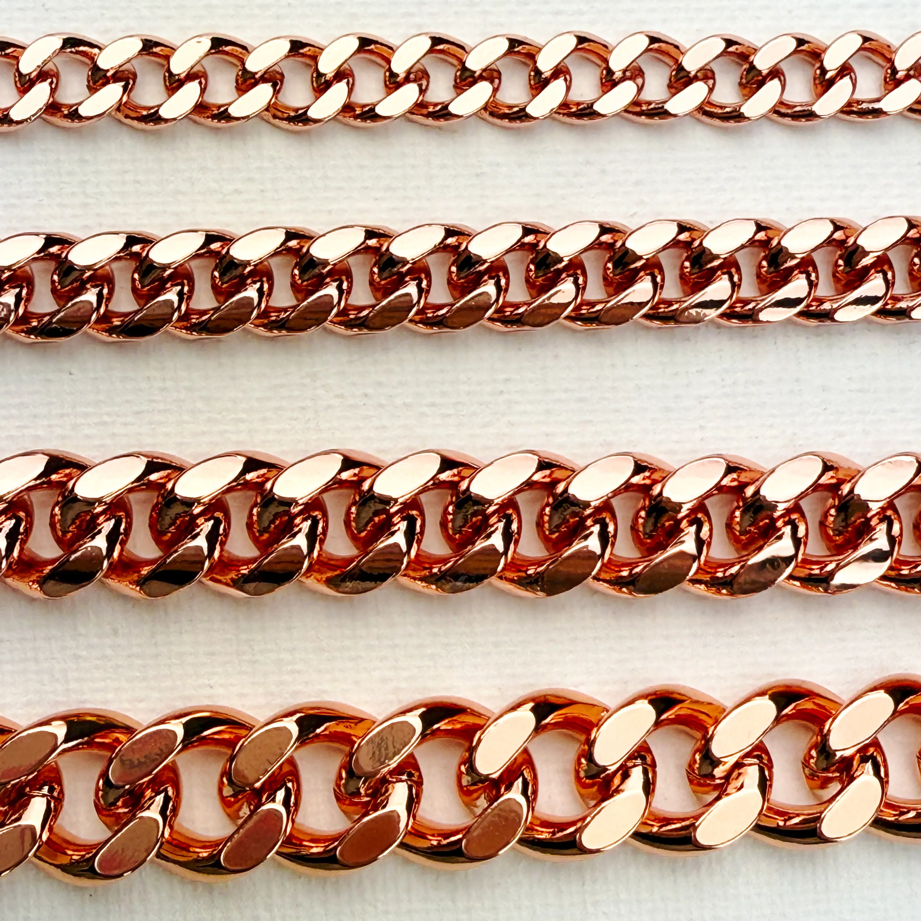 13mm - 11mm - 9mm - 7mm - 8.5" or 7.5" Pure Copper Chain Bracelet for Men & Women – Heavy Thick Cuban Link Design, Handmade Copper Jewelry Gift