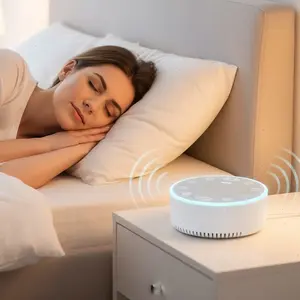 CarSleepAid WhiteNoiseMachine - Car Bluetooth Speaker with White Noise & Sleep Music, Sound Adjustment + Ambient Lighting, Universal Fit for All Vehicles