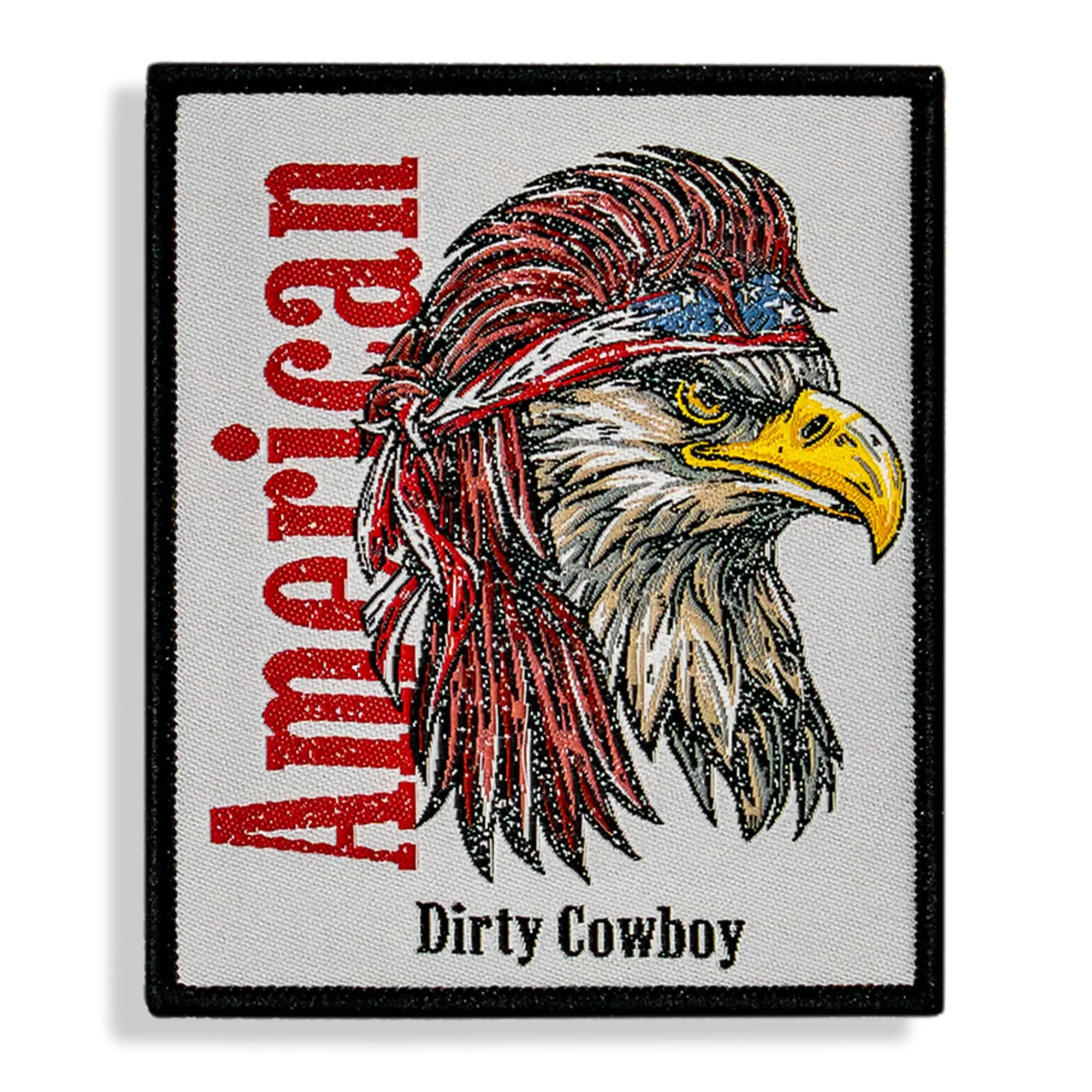 American Eagle Cowboy Theme Embroidery Velcro Patch - Fabric Base Embroidery Accessory with Velcro Fastener for Wild West Clothing Decor