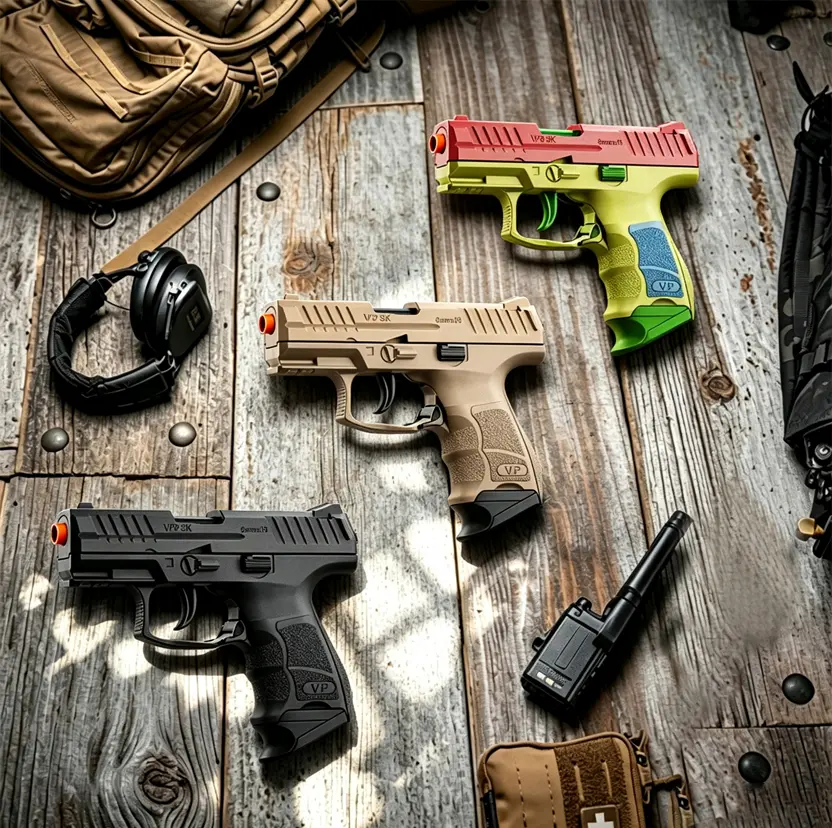VP9 Miniature toy gun, outdoor toy for children; the non-removable orange muzzle ensures safe play for children—a perfect holiday gift for kids
