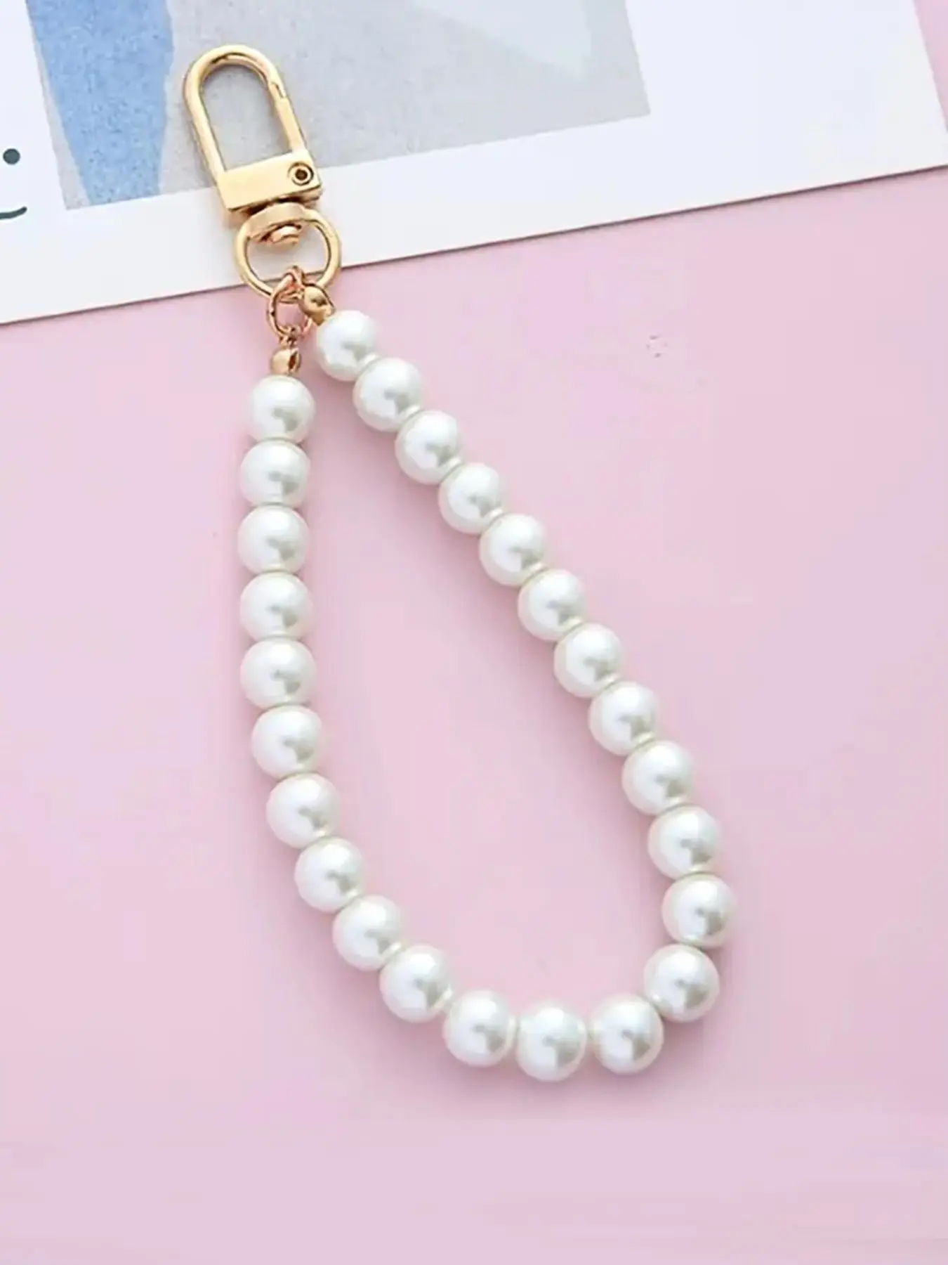 Faux Pearl Bead Decor Keychain, Elegant Keychain for Women & Girls, Fashion Keychain for Daily Clothing Decor, Trendy All-match & Exquisite Keychain for Birthday Gift, Keychain Kawaii, Beaded Keychain, Key Rings