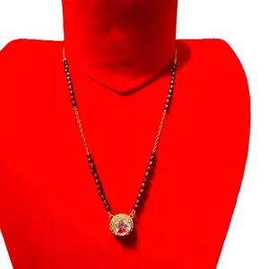 Women's Short Nepali Traditional GP AD Mangalsutra, Daily Wear Necklace, Female Fashion Costume Jewelry Accessory