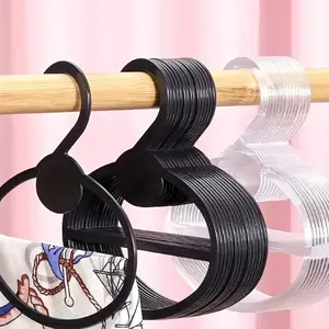 10pcs Oval Scarf Shawl Tie Holder Circle Shape Coat Hanger Multifunctional Clothes Display Rack Holder Organizer Space Saving Rack for Shops