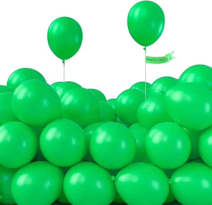 PartyWoo Green Balloons 100pcs 5 Inch Green Latex Helium Balloons for Birthday Baby Shower Graduation Engagement Wedding Dinosaur Jungle Golf Football Baseball Theme Party Decorations Green-Y24