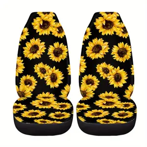 Sunflower Pattern Printed Car Seat Covers Set, Universal Fit for Men & Women, Protects Front Seats in Cars, Suvs, Trucks, Car Seat Protectors, Automotive Seat Covers