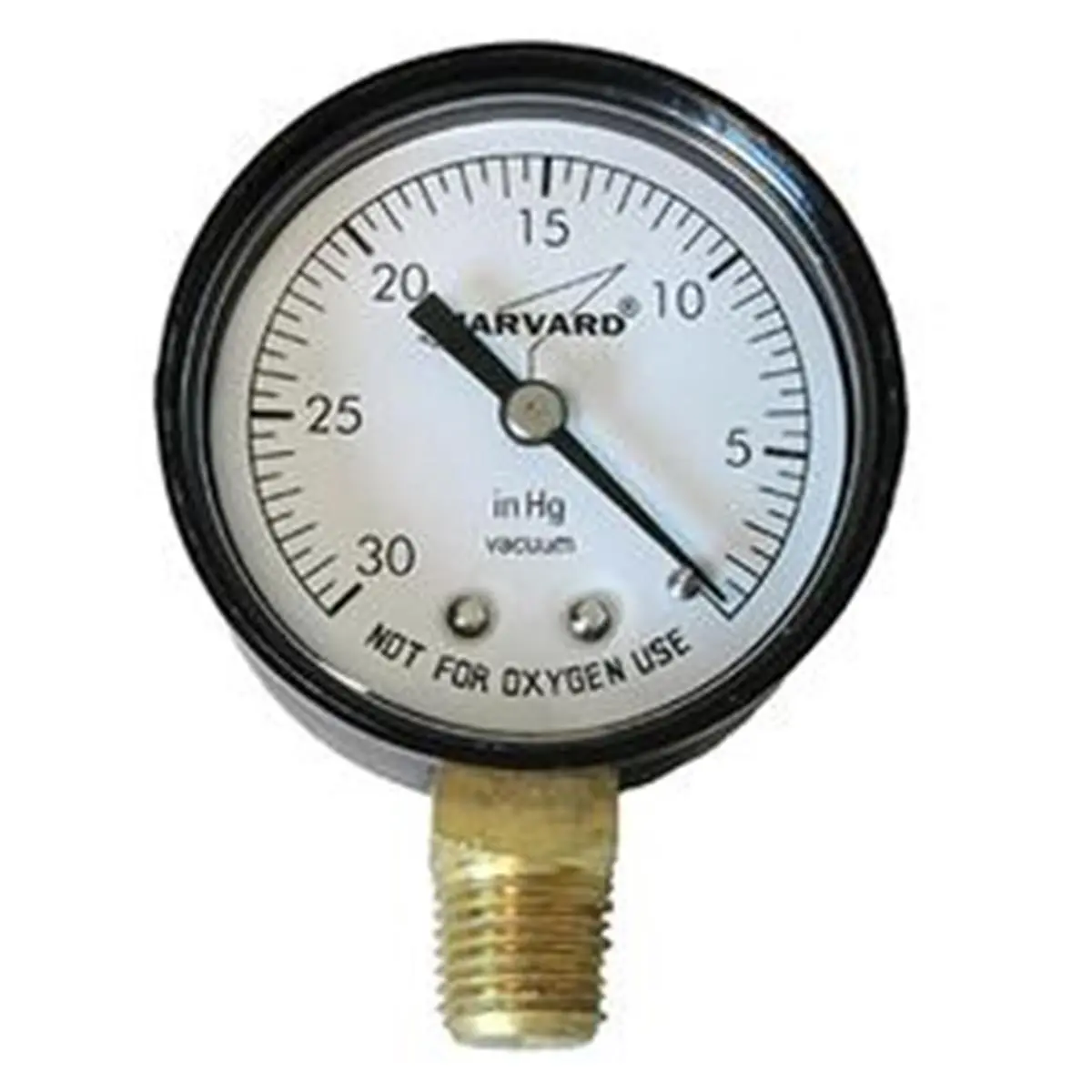 212 MAIN American Granby Plastic Pressure Vacuum Gauge, Lower Mount, 2.5 in. Dial, 0-30 Hg Range, 0.25 in. MPT Connection for Aquatic Fitness Equipment, 0.3 Hg Range, Inches