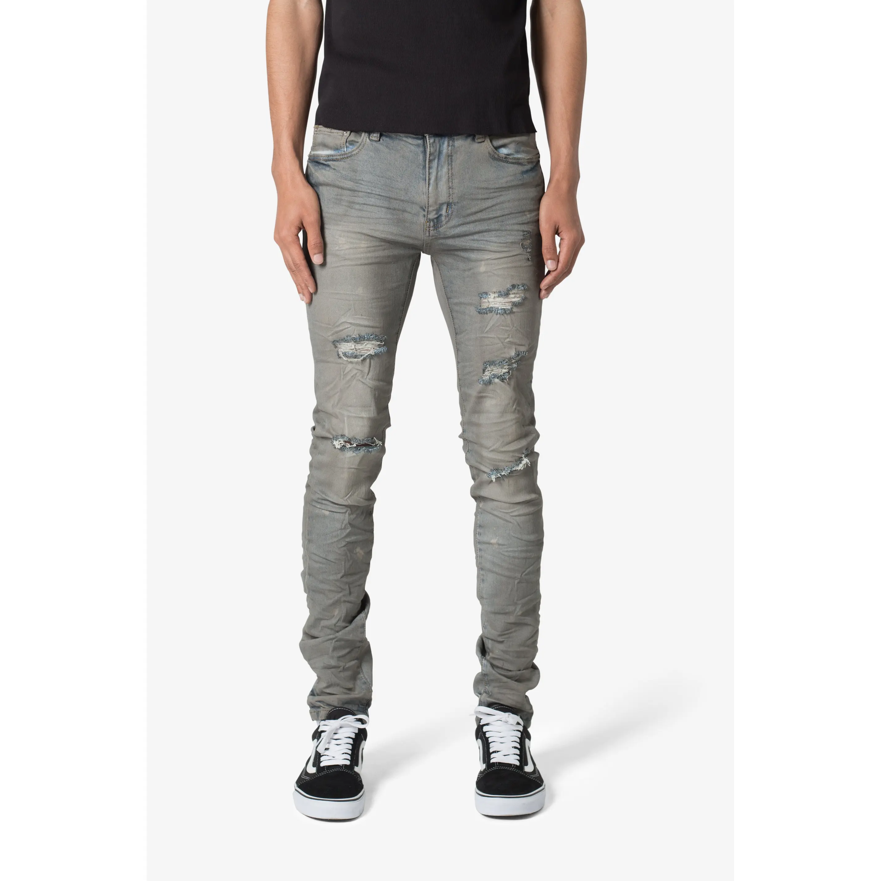 X607 Painted Skinny Denim - Blue