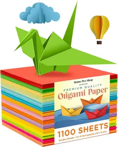 Origami Paper - 1100 Sheets - Double Sided 6x6 inches Origami Squares for  - 15  Colors - Easy Fold Papers for Arts & Crafts