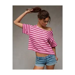 AE Off-the-Shoulder Short-Sleeve Sweatshirt