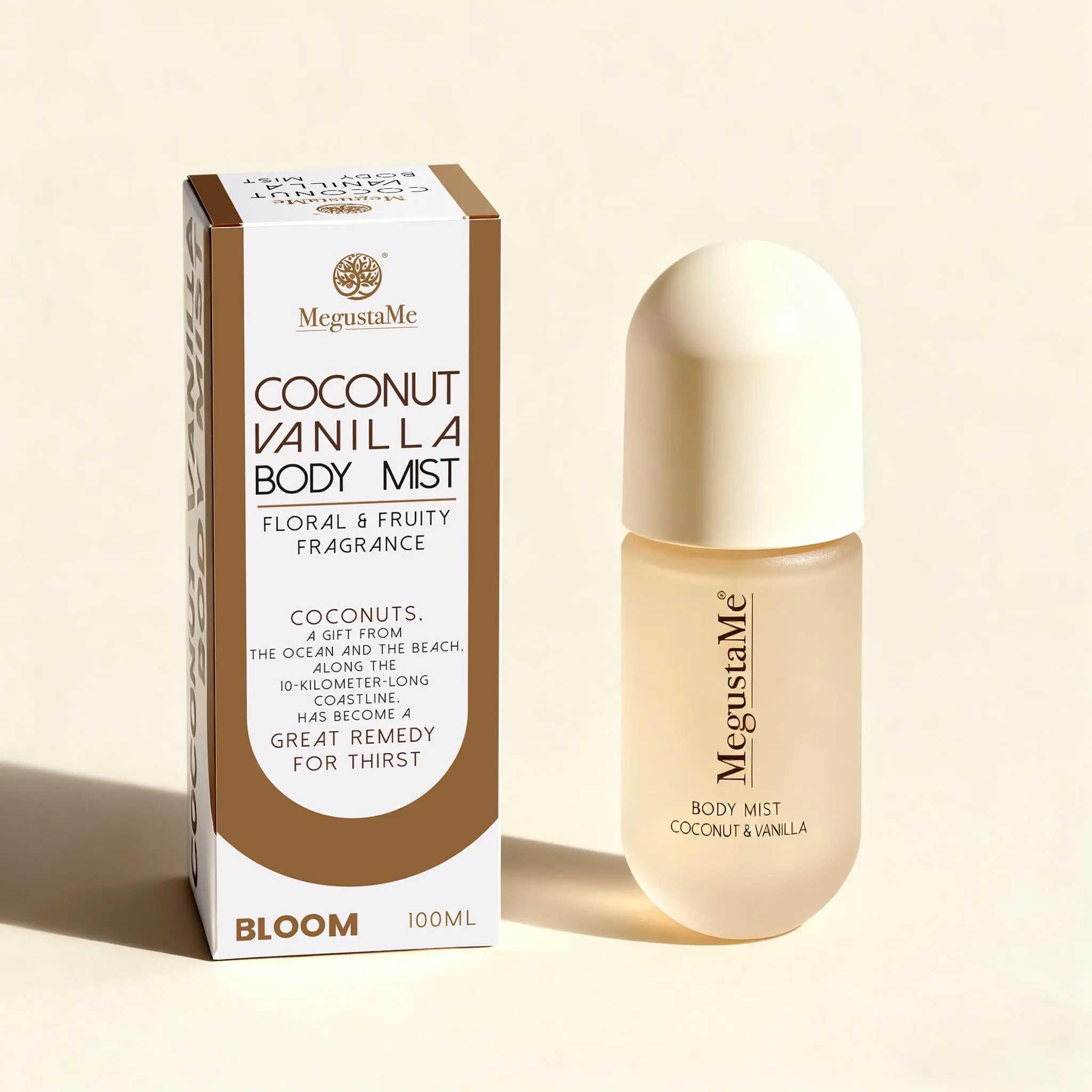 Coconut Vanilla Body spray Long lasting fresh fragrance without parabens and phthalates Women's Vanilla Coconut perfume 100ml