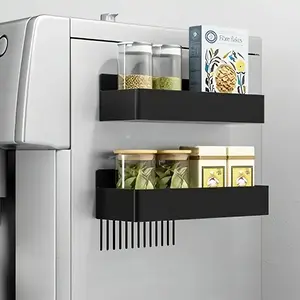Magnetic Plastic Storage Baskets, Multi-Functional Kitchen Rack, Kitchen Organizer for Refrigerators Microwave Ovens Washing Machines, Gap Design Spice Rack, Display Storage Rack