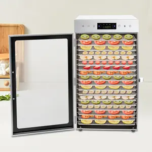 18 Tray Stainless Steel Food Dehydrator with Timer and Temperature Control 110V 800W for Drying Fruits Vegetables Meat Jerky