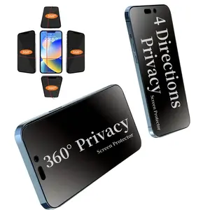 KAYKWONG'S 360° Privacy Tempered Glass Screen Protector, Full Coverage Anti-spy Phone Screen Protector, Phone Accessories Compatible with iPhone 16/15/14 Series, Cases, Tempered Glass Film