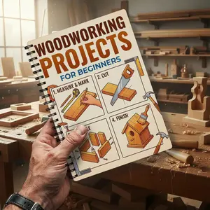 Beginner Woodworking Project Guide, Step-By-Step DIY Manual, Easy Plans for Kids & Adults, Comprehensive Measurement & Assembly Instructions, Family-Friendly Craft Projects, Ideal Woodworking Gift, Tutorial, Books