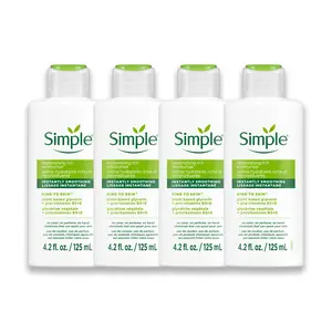 Simple Kind To Skin Replenishing Rich Moisturizer 4 PC Set - Niacinamide, Vitamins B5 & E - 4.2 oz Each - Vegan & Gentle for Sensitive Skin - Holiday Wellness Gift Skincare Hydrating  Moisturizing Cream