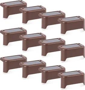 Solar Deck Lights,BDeck Lights,alcony Solar Lights,Balcony Lights for Apartments for Outdoor Stairs,Step,Fence,Yard,Patio and Pathway (Warm White)