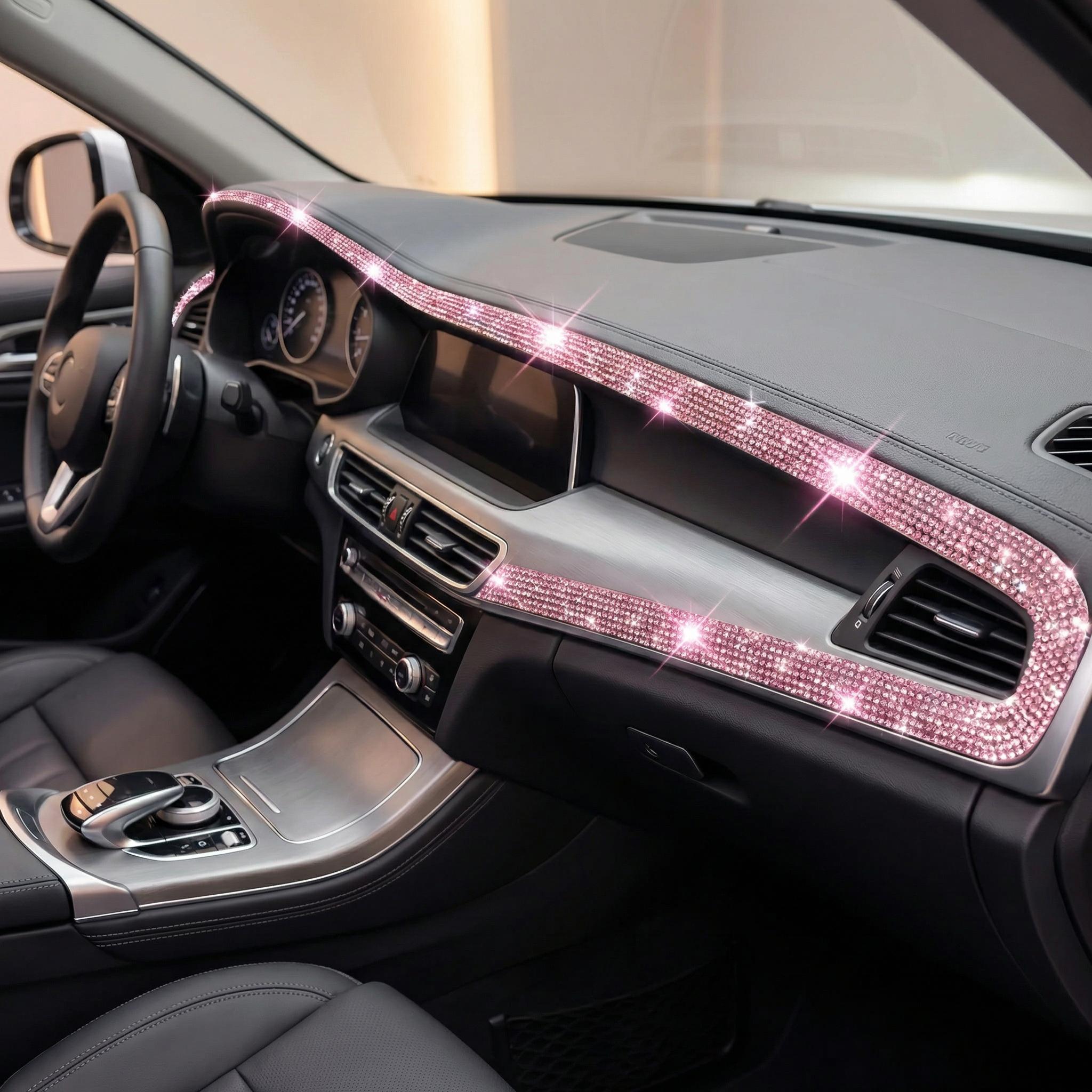 Car Decoration Rhinestone Strip, Self Adhesive Bling Crystal Diamond Trim, Waterproof Auto Interior Decor Accessories 32.8ft