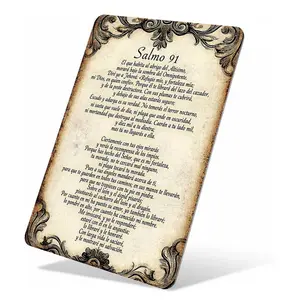Antique Traditional Decorative Salmo 91 Spanish Psalm 91 Lightweight Aluminium Sign, 8×12 in, Vintage Distressed Style, Waterproof, Rust-Free, Easy-Mount Durable Religious Wall Decor for Home, Ideal Gift for Christian Believers
