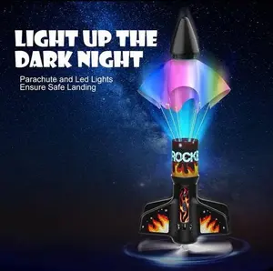 Children's Rocket Launcher, Self-Launching Motorized Aerial Rocket Toy, Safe Landing with Parachute, Launching Height 200 Feet, Birthday Gift