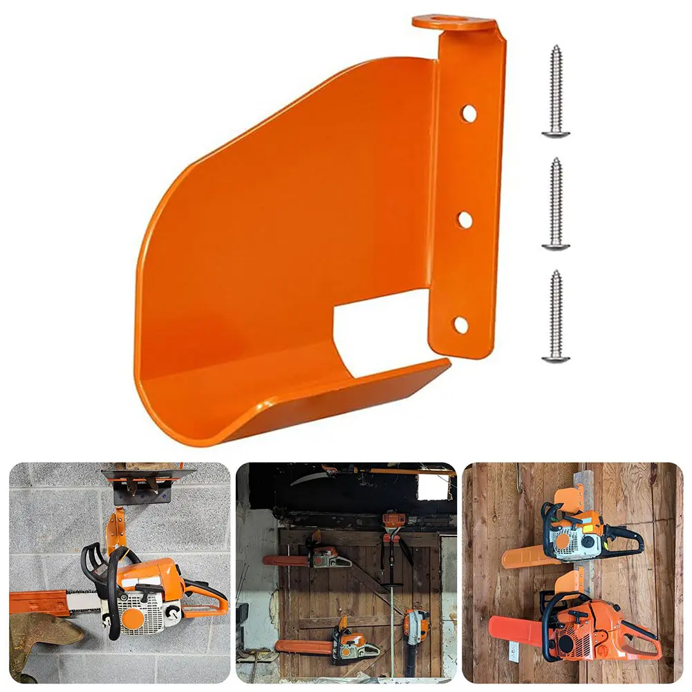Chainsaw Hanger,Metal Garage Storage Rack,Heavy Duty Chainsaw Holders,Organizer Mounted Durable Organizer for Tools for Garden Garage Chainsaw Wall Mount with Screws Kit