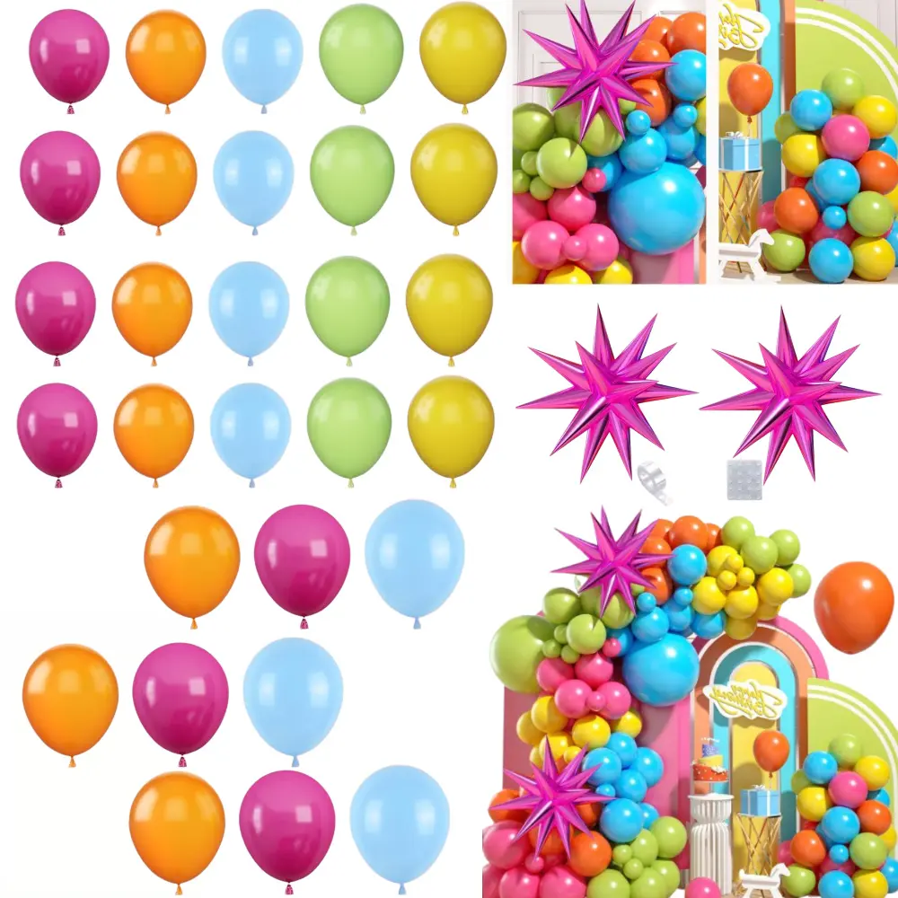 70pcs Colorful Party Decoration Arch Kit with Explosion Star Birthday Party Decorations Balloon Fruit los  angeles  balloons latex balloons decor