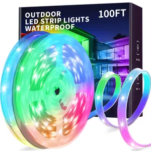 Smart Outdoor LED Strip Lights Ultimate Waterproof RGB Lighting Solution with App and remote Control, Gift for Christmas on Black Friday & Cyber Monday