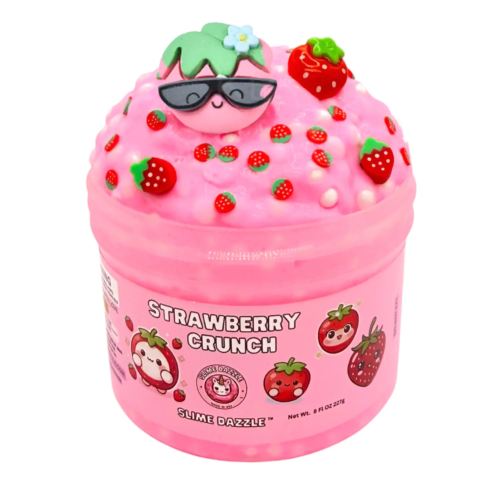 Strawberry Crunch Floam Slime 8 Fl Oz Scented Made in USA Beginner Friendly Slime For Kids Relaxing Toy
